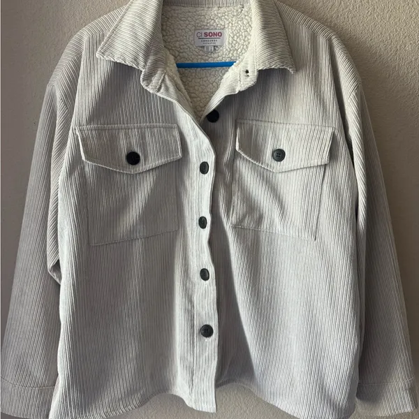 Ci Sono Light Beige Corduroy Button-Front Jacket - Image 8