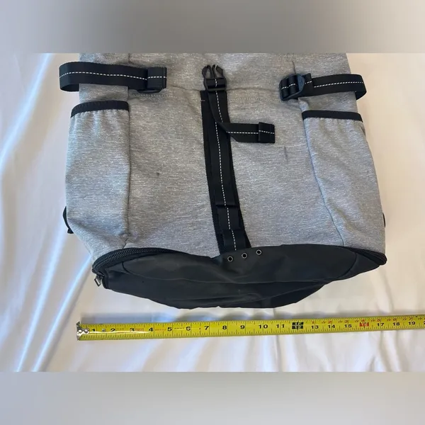 Gray Men’s Backpack with Black Trim Adidas Black And Gray Backpack unisex - Image 4