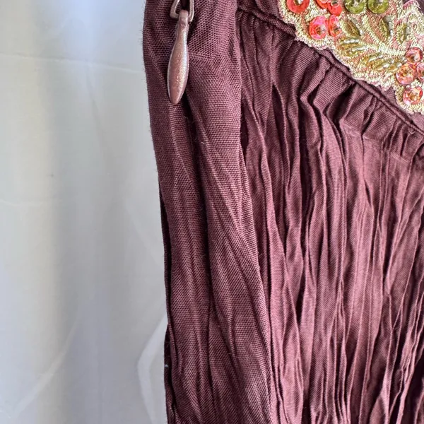 Chaudry KC‎ Bohemian Maxi Skirt with Embellished Waist Burgandy Size Large NWT - Image 7
