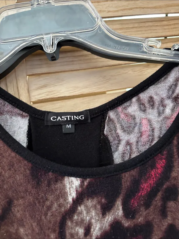 Casting Brown & Black Animal Print Long Sleeve Top Medium - Image 2