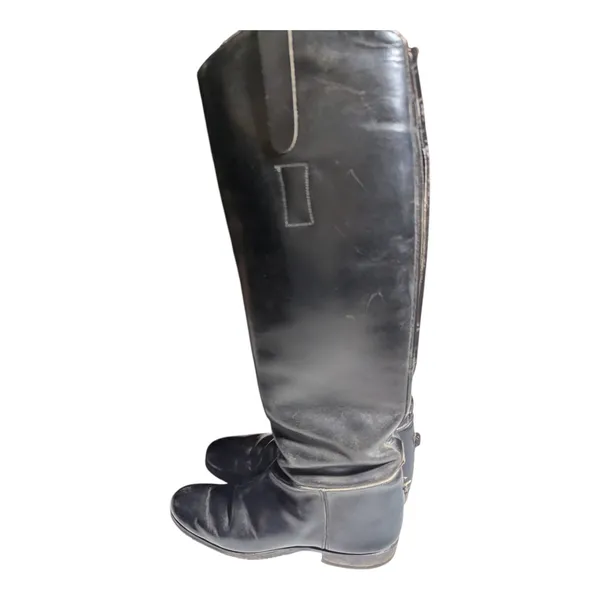 Grand Prix Black Leather Knee High Pull On Show Equestrian Riding Boots Sz 6 - Image 7