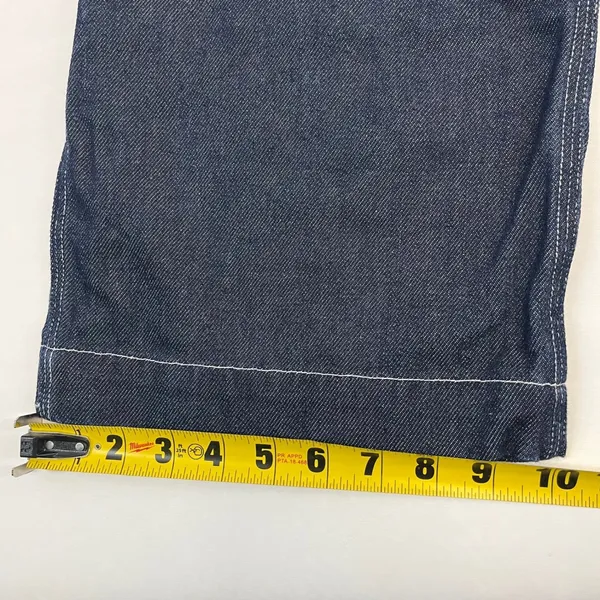 Bliss and Mischief Jeans Womens Size 2 Blue Contrast Stitch Wide Leg Workwear - Image 4