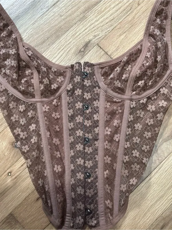 #81 NWOT Out From Under Wildflower Lace Corset Size M - Image 5