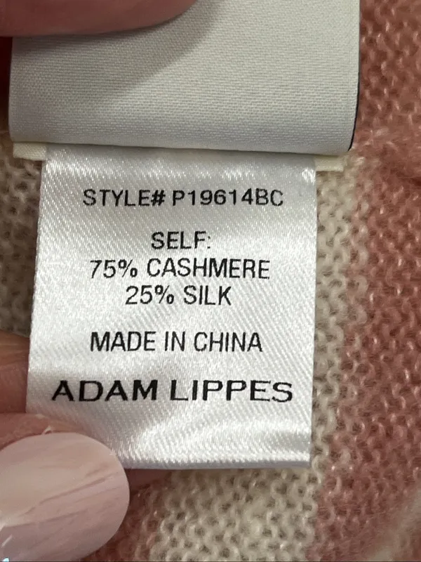 Adam Lippes Cream and Dusty Pink Striped Cashmere Sweater Size XS - Image 5