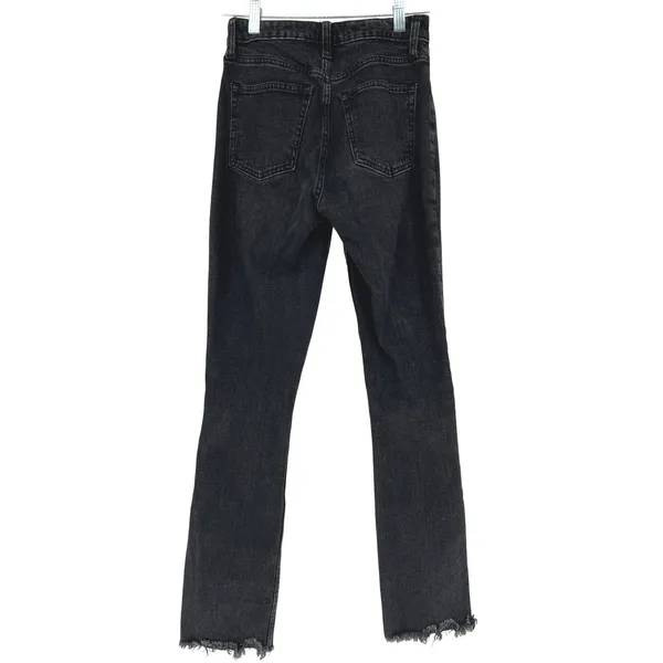 Abercrombie & Fitch The Skinny High Rise‎ Black Jeans Womens 24 Raw Hem EUC - Image 8