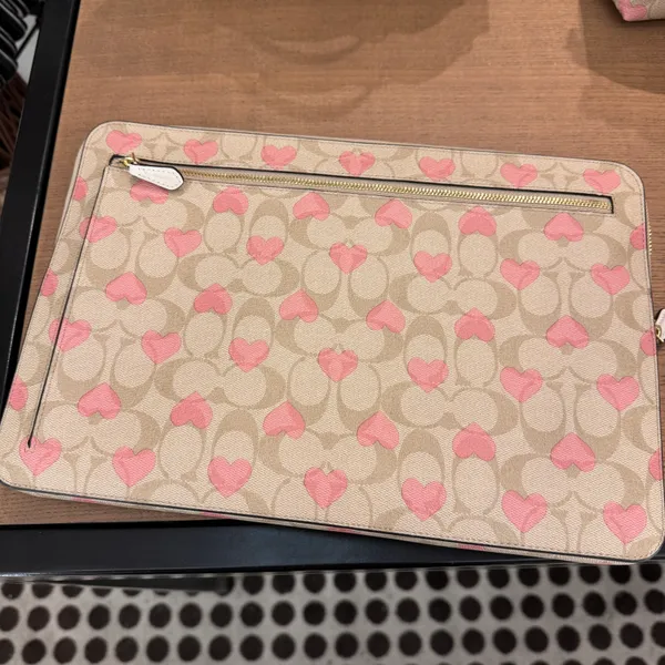 coach Laptop Sleeve In Signature With Heart Print cp374 - Image 2