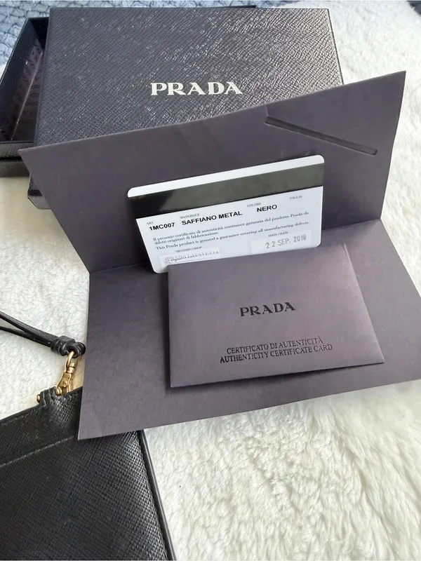 Prada Black Saffiano Leather ID Badge Holder - Image 6