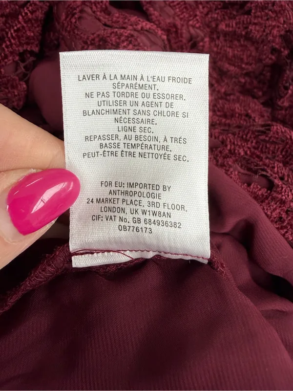 Ett:Twa Anthropologie Aida Halter Lace Jumpsuit in Burgundy - Image 7