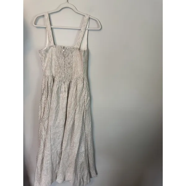 Reformation Balia 100% Linen Midi Dress Pockets Smocked Back Sz 4 NWT $298 - Image 6