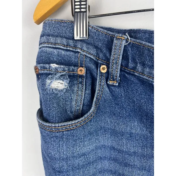 Abercrombie & Fitch The ’90s Straight Ultra High Rise Jeans Size 29 8R Blue Dist - Image 4