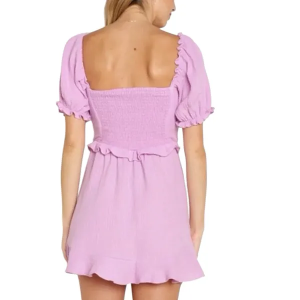 Show Me Your Mumu Sophie Mini Dress Bright Lilac Size XS Cotton Gauze - Image 2