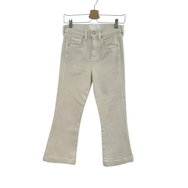 Veronica‎ Beard Carson Jeans Ankle Flare High Rise Ecru Ivory Size 26 US 2 - Image 3