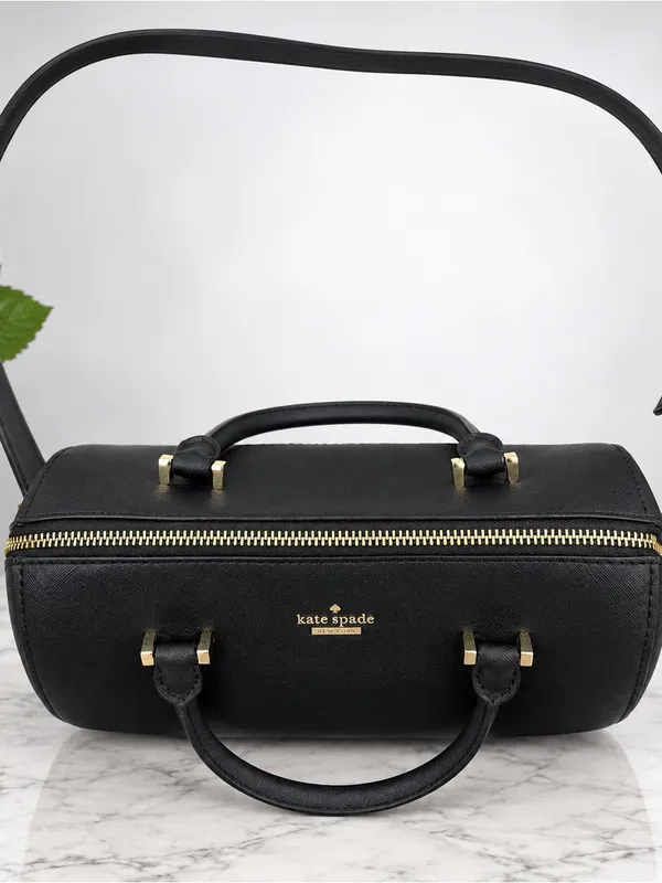 Kate Spade New York Black Saffiano Leather Dome Crossbody Satchel EUC Bag - Image 4