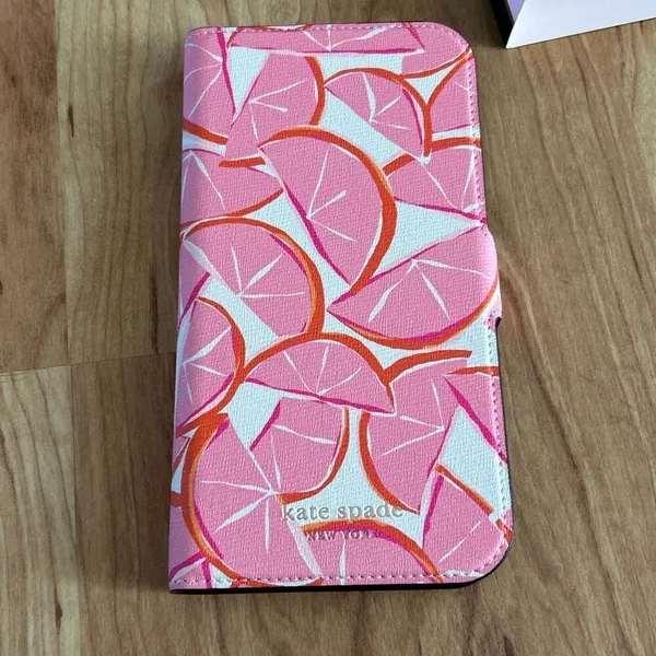 Kate Spade Grapefruit iPhone 13 Pro Max Magnetic Folio Case new NO INSIDE CASE - Image 2