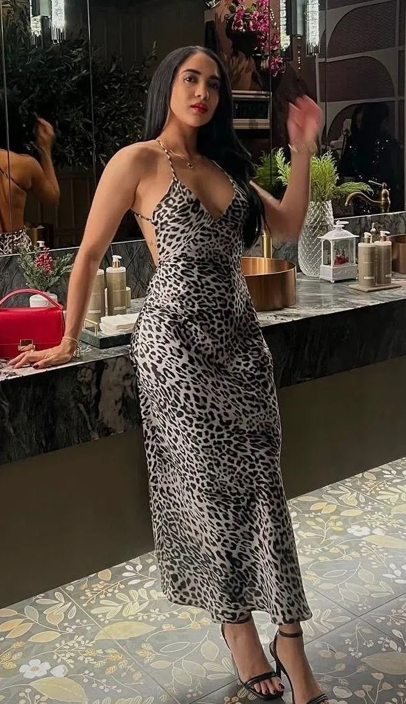 Zara maxi dress cheetah leopard animal print slip satin evening party cocktail - Image 9