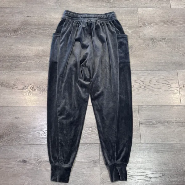 Offline by Aerie Womens Charcoal Gray Velour Joggers Cargo Pockets‎ XSmall XS - Image 2