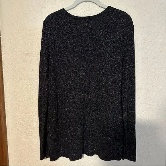Old Navy Women's Gold‎ Metallic Long Sleeve Sweater Size Large V-Neck - Image 6