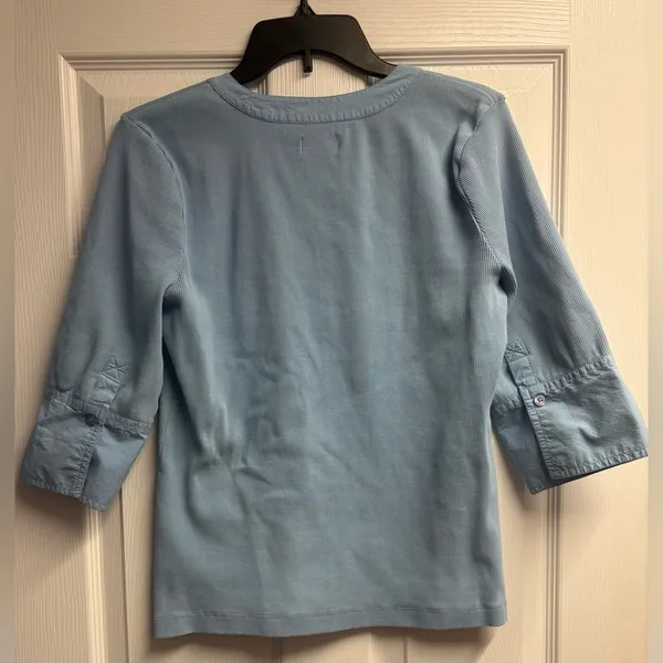 Maeve Anthropologie Ribbed 3/4 Sleeve V-Neck Top Size Large - Image 5