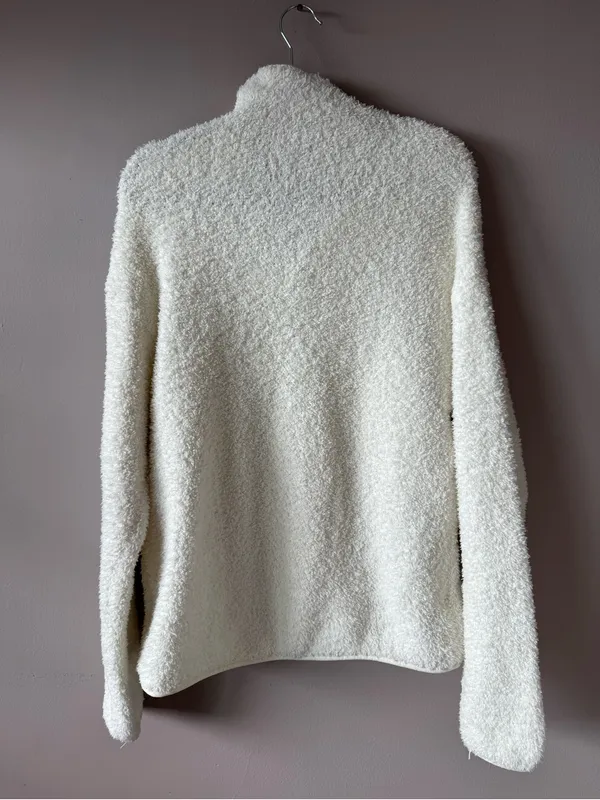 Skims Women’s Off White Ivory Teddy Bouclé Sherpa High Neck Fleece Size S/M - Image 8