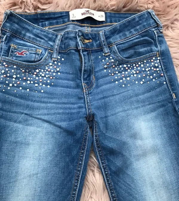 embellished light wash skinny jeans - Image 2