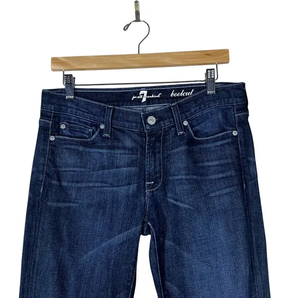 7 For All Mankind Bootcut Jeans Dark Wash Denim Indie Sleaze Size 28 - Image 2