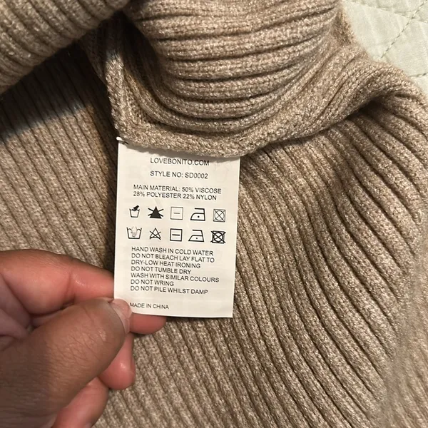 New with tags by Love Bonito Katrin Turtleneck Midi Dress Sleeveless Tan Knit - Image 8