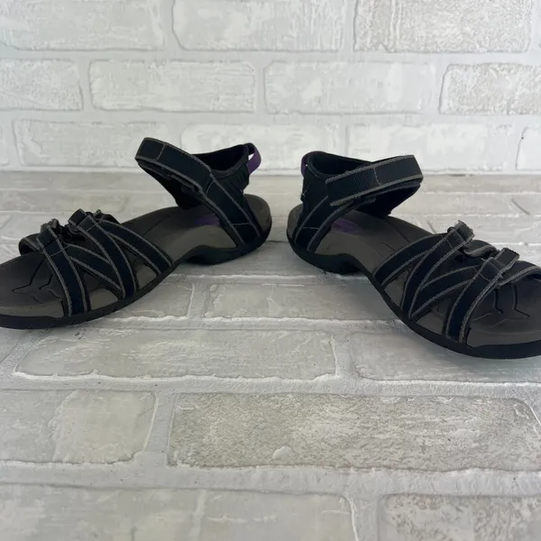 Teva Tirra Sandals Women 7.5 Black Gray Strappy Adjustable Hiking Comfort Sporty - Image 10