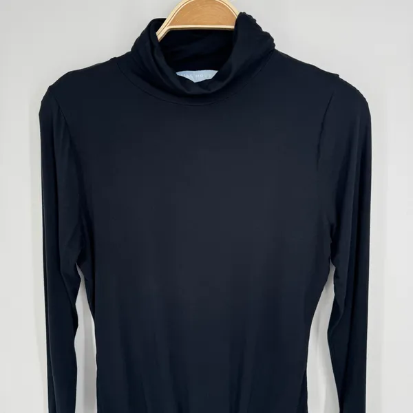 Hill House Luna Bodysuit XL Black Long Sleeve Turtleneck Layering Minimalist - Image 3