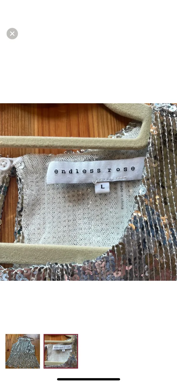 Sequin Top Silver Size L - Image 2