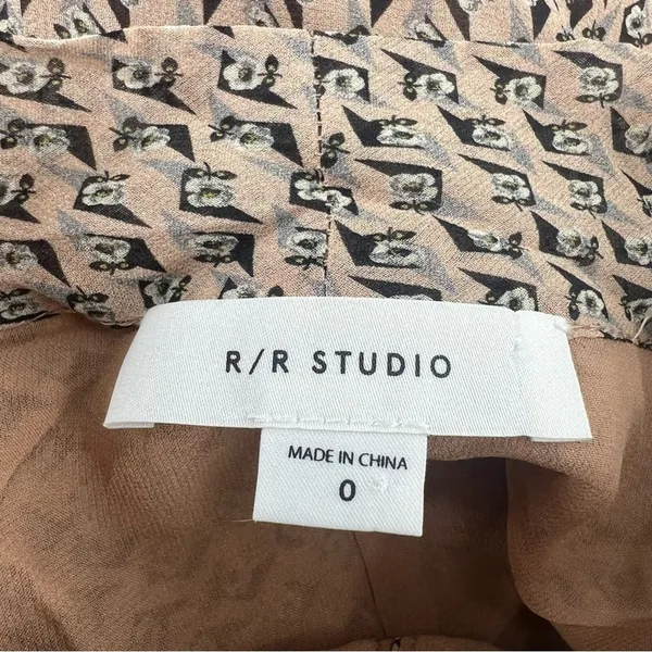 R/R studio silk bow neck maxi dress floral‎ sz 0 - Image 3