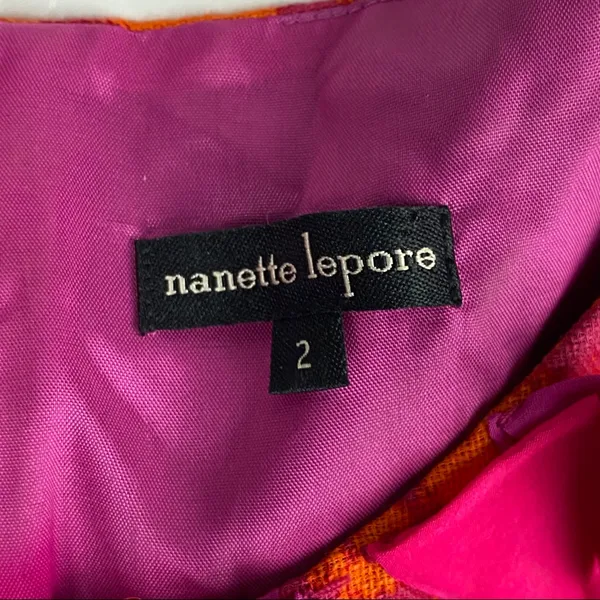 NANETTE LEPORE Silk Linen Blend Sleeveless Sequin Dress Size 2 Party Dance Chic - Image 3