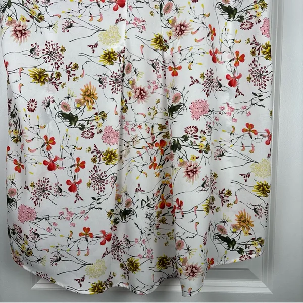 Pleione Women's Floral Print Sleeveless Blouse White Multi Size Large (L) - Image 11