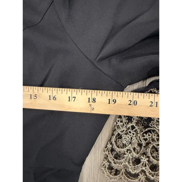 TUCKERNUCK Pomander Place Lilith Black Gold Ruffle Midi Cocktail Dress NWT M - Image 6