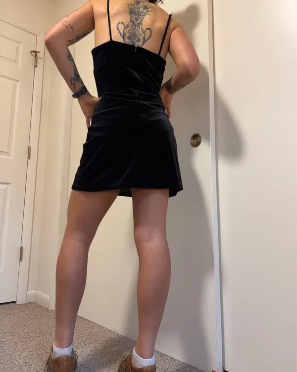 Black Velvet mini dress Showpo - Image 3