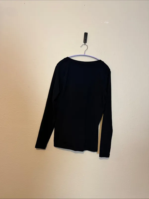 Athleta Renew Seamless V-Neck Long Sleeve Top‎ Black Size XL - Image 6