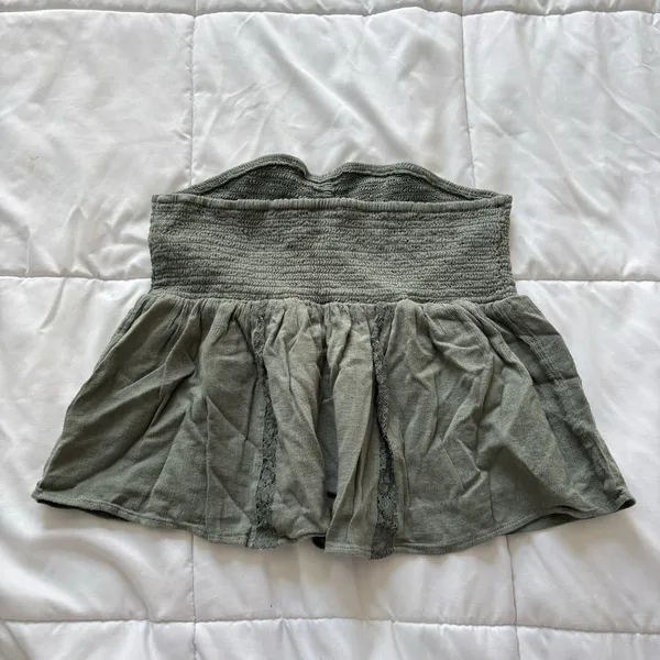American Eagle‎ Smocked Tube Top Womens Medium Green Boho Hippie Whimsy Fairy - Image 8