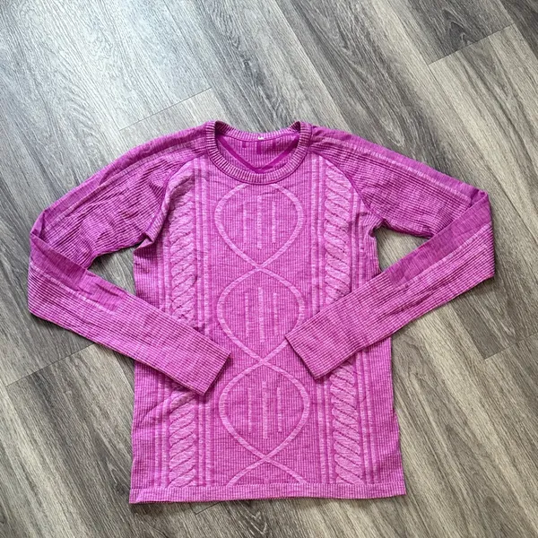 lululemon Magenta Crew Neck womens long sleeve top Rest Less Pullover - Image 3
