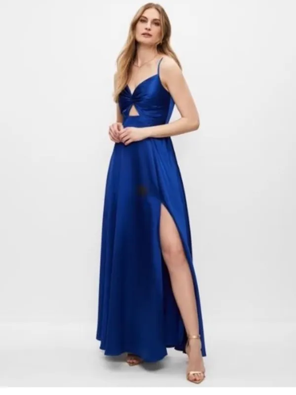 Aidan Maddox Blue Twisted Front Gown - Image 2
