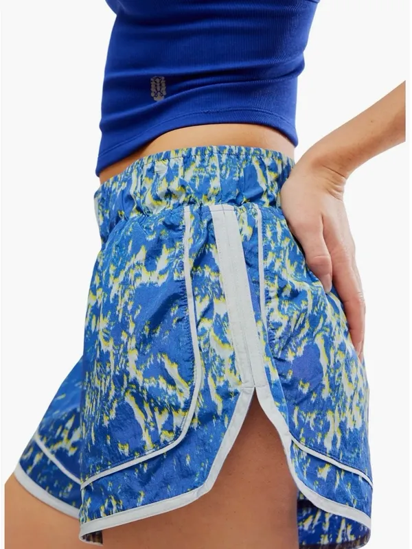 FP Movement by Free People Varsity Blue Printed Shorts Sz XS - Image 3