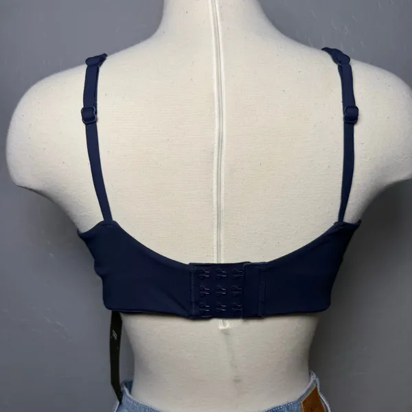 Fabletics PureLuxe Longline Low Impact Sports Bra Deep Navy Blue Medium M Yoga⁠ - Image 2