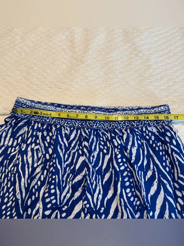 Millenium Wide Leg Pull On Pants Blue White Size 3x Rayon Resortwear Vacation - Image 8