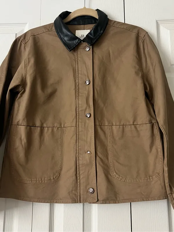 Thread&Supply Women’s Khaki Utility Jacket with Black Collar - Image 2
