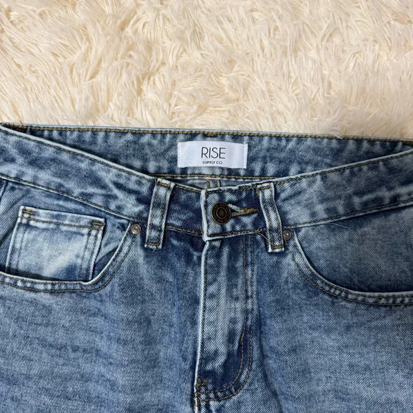 Rise Supply Co Bow Jeans Size 0 Wide Leg Pink Ribbon Side Slit - Image 2