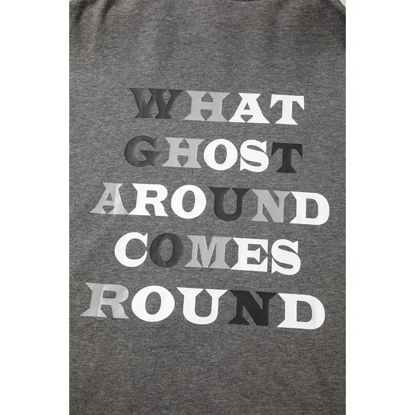 Halloween Ghost Print Mineral Wash Oversize Hoodie - Medium - Image 9