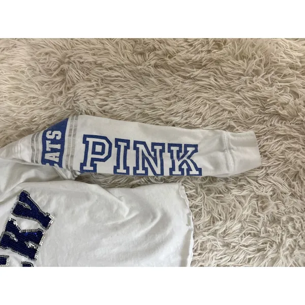 Victoria's Secret PINK Kentucky Wildcats Sequin Crop Long‎ Sleeve Shirt - Image 4