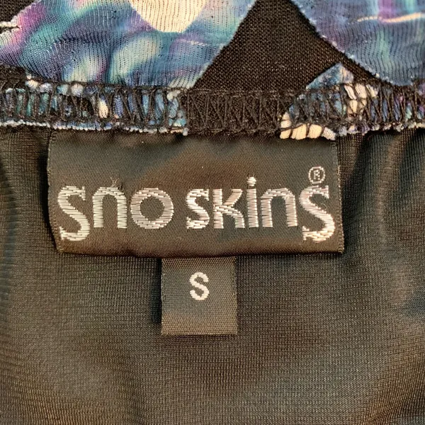 Sno Skins Snowskins 3D Texture Applique Skirt Blue Black Mosaic Art to Wear S - Image 6