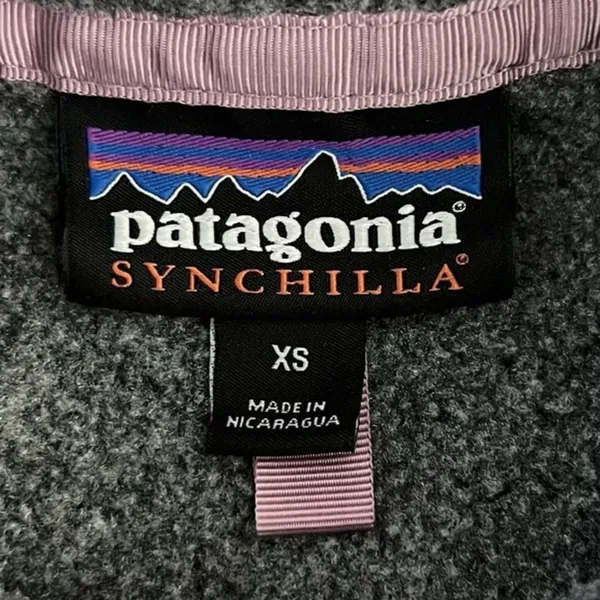 Patagonia Synchilla Snap-T Lightweight Fleece Gray Orange Pullover Jacket XS‎ - Image 5