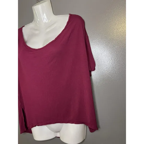 We The Free Shirt Womens Small Red Scoop Neck Short Sleeve Relaxed Tee Top - Image 4
