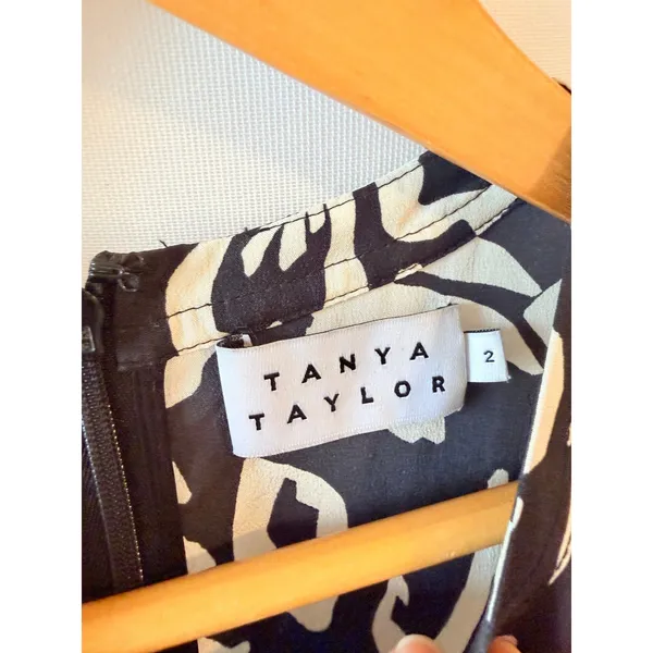 Tanya Taylor Block Print Mel Dress Womens‎ Black White Size 2 - Image 3