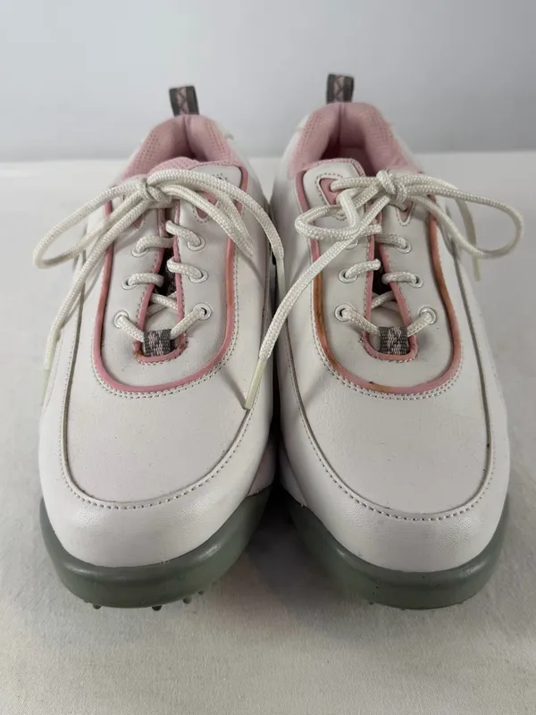 FootJoy GreenJoys Spiked Leather Golf Shoes in White Pink Size‎ 7 - Image 3